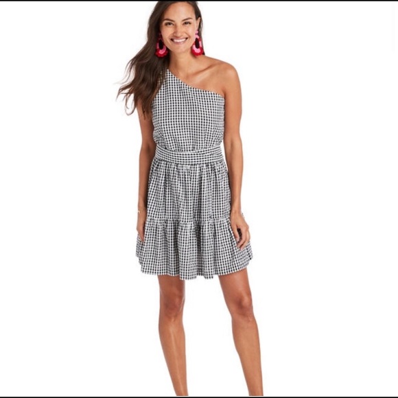 Vineyard Vines Dresses & Skirts - 🆕 NWOT Vineyard Vines One Shoulder Gingham Seersucker Dress Size 12